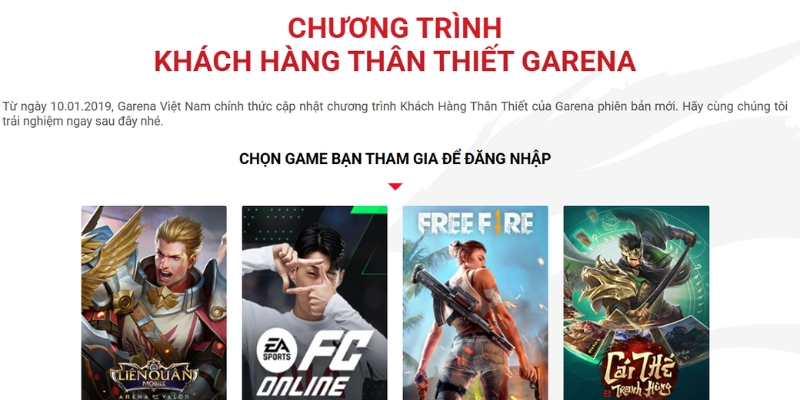 Cập nhật mới nhất của hệ thống Garena