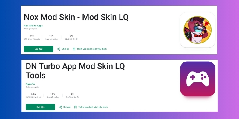 Tải các ứng dụng hỗ trợ mod skin 